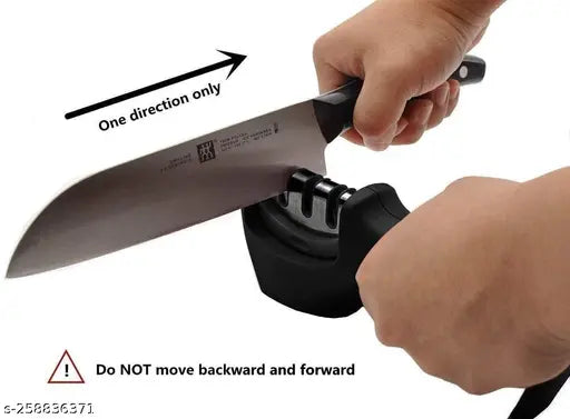 Manual 3 Stage Knife Sharpener with a Diamond Slot, Tungsten Slot, and Ceramic Slot | Knife Sharpener Rod for Kitchen